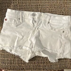 Hudson white denim shorts size 25
